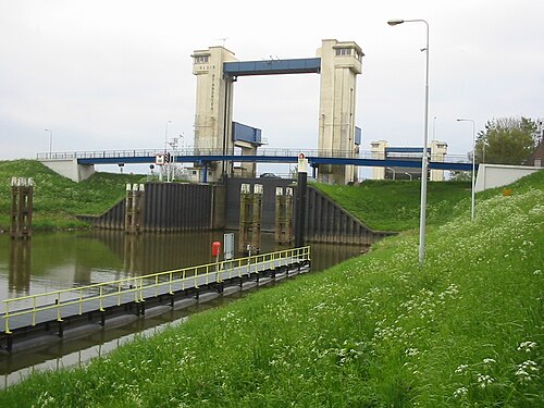 foto van de huidige sluis bij St. Andries